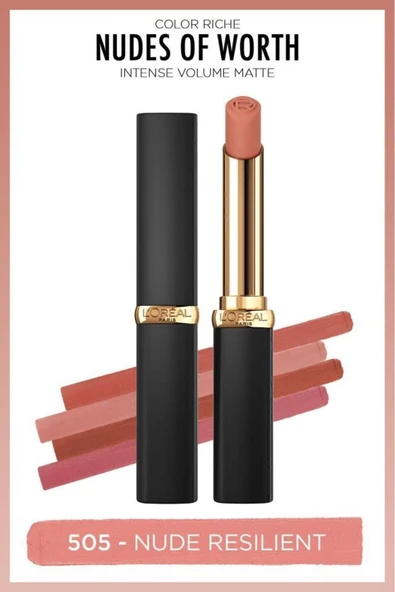 L'OREAL PARİS Color Riche Intense Volume Matte Ruj - 505 Nude Resilient ürün görseli 1