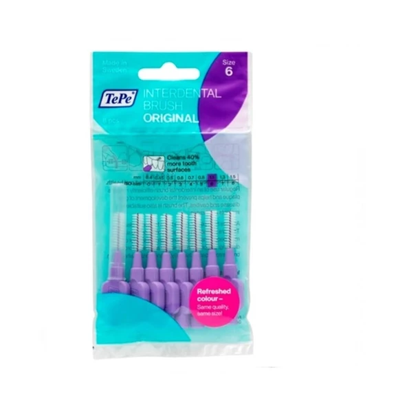 Tepe Arayüz Fırçası Mor 1,1 mm Size 6 - 8'li Paket ürün görseli 1