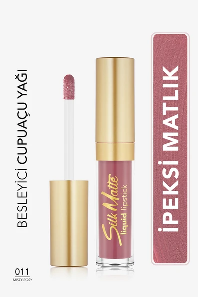 FLORMAR Kadife Dokulu Likit Mat Ruj - Silk Matte Liquid Lipstick - 011 MISTY ROSY - 8690604505388 ürün görseli 1