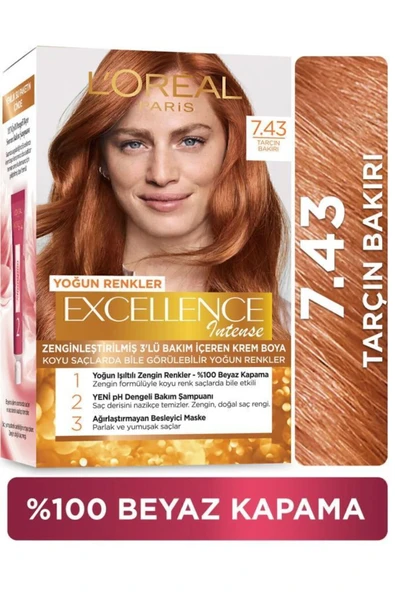 L'OREAL PARİS Excellence Intense Saç Boyası 7.43 Tarçın Bakır ürün görseli 1