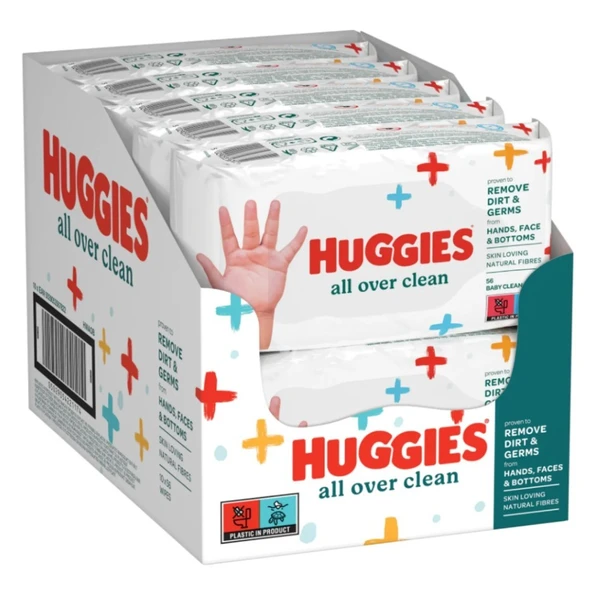 Huggies All Over Clean Bebek ve Çocuk Islak Mendili 10x56 Yaprak ürün görseli 1