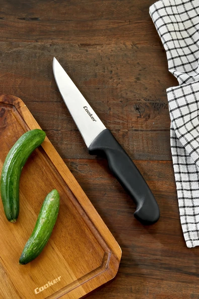 Cooker 27 cm Paslanmaz Çelik Kasap Bıçağı Siyah CKR4597 ürün görseli 1