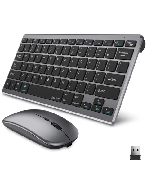 Kablosuz Bluetooth Klavye Mouse Seti Şarjlı Tablet Laptop Uyumlu - Resim 4