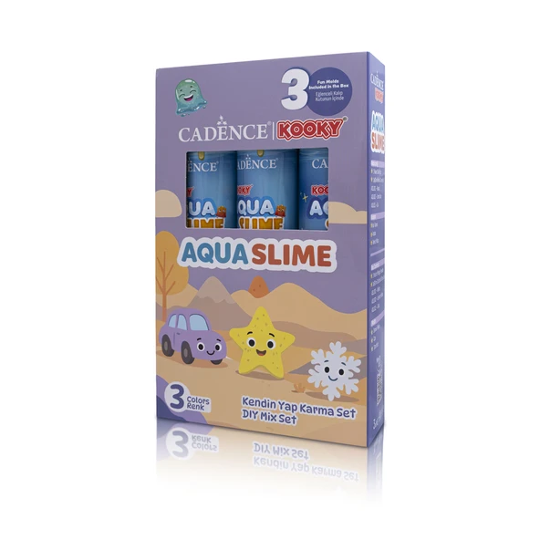 KOOKY AQUASLIME KENDİN YAP KARMA SETİ 3X90ML ürün görseli 1