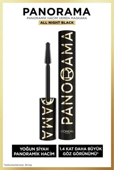 L'OREAL PARİS L'Oréal Paris Panorama Hacim Veren Maskara All Night Black - Siyah ürün görseli 1