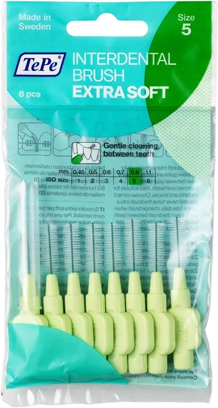 Tepe Extra Soft Arayüz Fırçası Açık Yeşil 0,8 Mm 8'li Paket ürün görseli 1