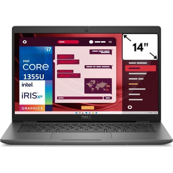 Latitude 3450 I7-1355U Windows 11 Pro Iris Xe Graphics 14" Full Hd Notebook N010L345014EMEACB ürün görseli 1