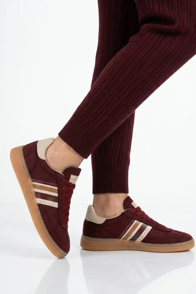 Bordo Bağcıklı Unisex Spor Ayakkabı ürün görseli 1