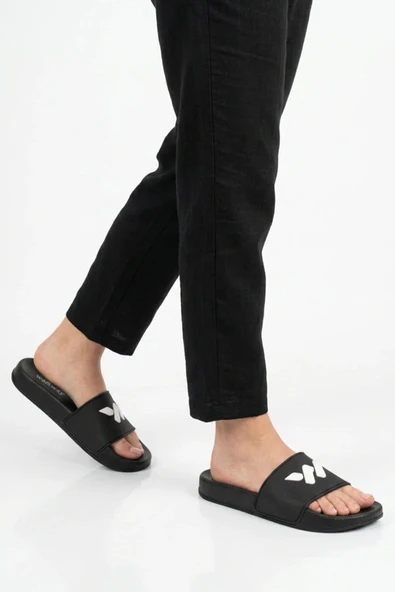 Siyah Beyaz Unisex Düz Terlik ürün görseli 1