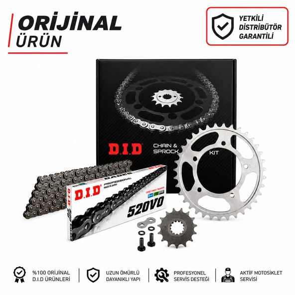 Dıd Triumph Tiger Sport 660 Zincir Dişli Set (2022-2024) O-Ringli Zincir (Çelik Renk) ürün görseli 1