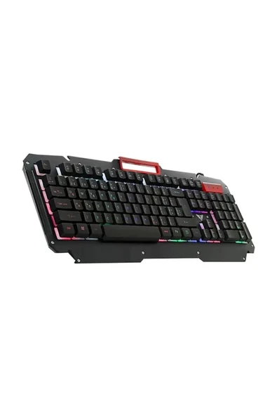 Everest Kb-r800 Metafor Usb Gökkuşağı Aydınlatmalı Q Metal Yüzey Gaming Oyuncu Klavyesi Siyah ürün görseli 1