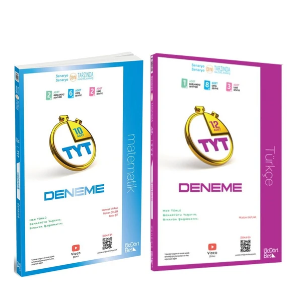 Üç Dört Beş TYT Matematik ve Türkçe Deneme 2 Kitap Set ürün görseli 1