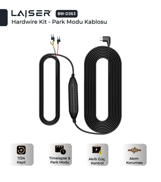 Laiser BW-D363 Hardwire Kit - Park Modu Kablosu - Type-C ürün görseli 1