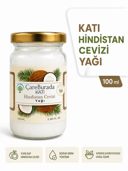 ÇareBurada Katı Hindistan Cevizi Yağı 100 ml. - Soğuk Sıkım ürün görseli 1