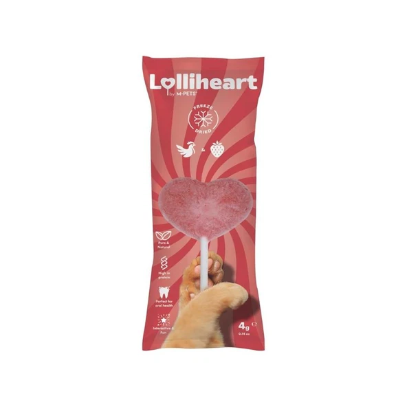 M-Pets Lolliheart Çilekli Kedi Ödülü 4 Gr x 15 ürün görseli 1