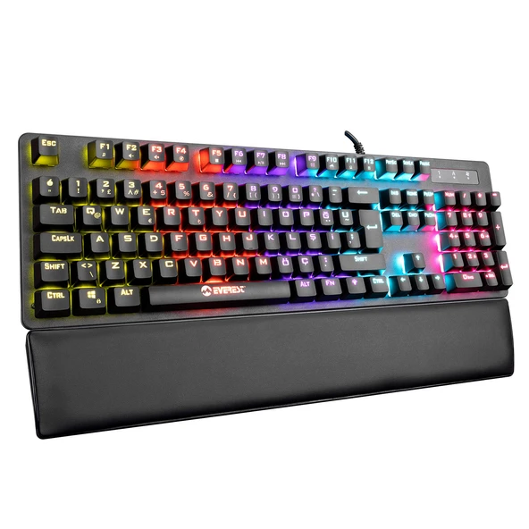 Everest KB-GX7 BLUESKY USB 9 Renk Led Aydınlatmalı Blue Switch Mekanik Gaming Oyuncu Klavyesi Ürün Kodu 35135 ürün görseli 1