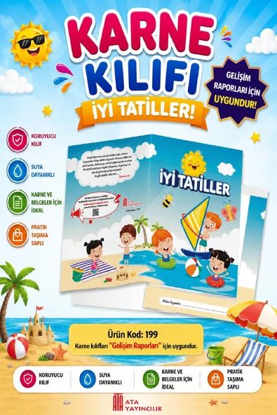 Ata Okul Öncesi ve İlkokullar İçin Karne Kılıfı (Gelişim Dosyasına Uygun) Ürün Kodu:199 (40 Adet) ürün görseli 1