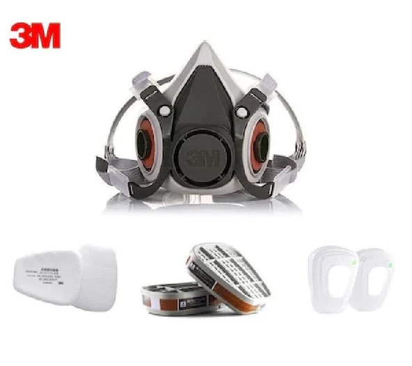 3M 6200 Yarım Yüz Maskesi + 3M 6057 Abe Filtre + 3M 5925 P2 Filtre +K501 Kapak ürün görseli 1