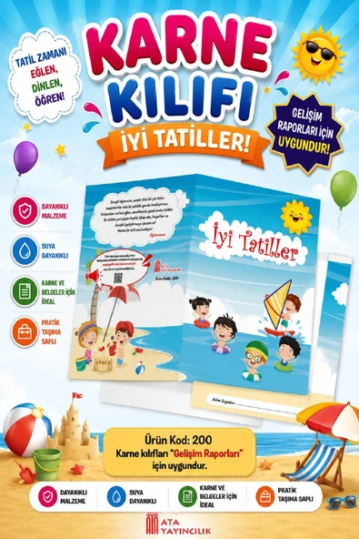 Ata Okul Öncesi ve İlkokullar İçin Karne Kılıfı (Gelişim Dosyasına Uygun) Ürün Kodu:200 (5 Adet) ürün görseli 1