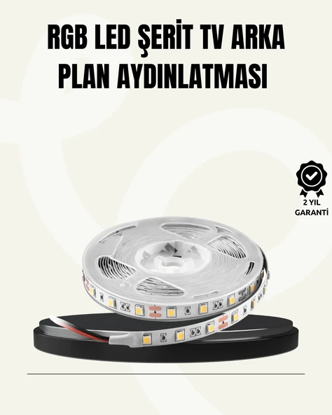 Tv Arkası Led Şerit Işık Otomatik Açma Kapama Özellikli 2mt ürün görseli 1