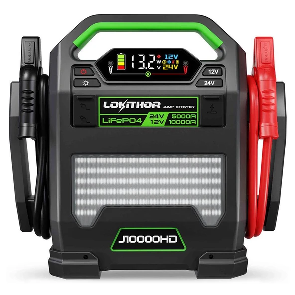 Lokithor J10000HD 12V/24V 10.000Amp LiFePO4 Akıllı Akü Takviye + Powerbank + Led Lamba ürün görseli 1