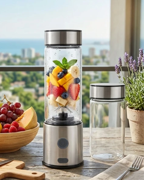 Çift Cam Hazneli Blender 16500 RPM Buz Kırıcı Taşınabilir Blender ürün görseli 1