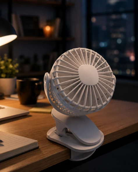 Çalışma Masası ve Yatak Başlığı İçin Klipsli Mini Fan ürün görseli 1