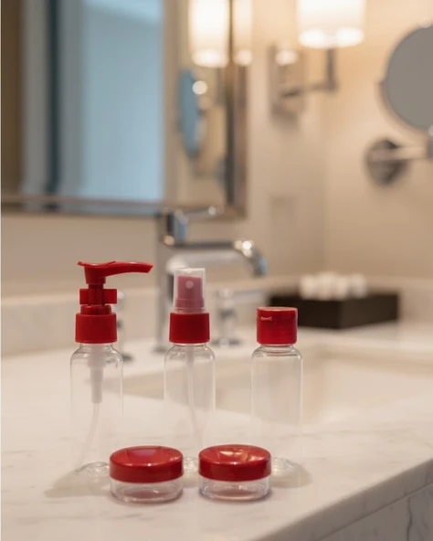 5’li Seyahat Boy Kozmetik Şişe Seti 30 Ml Çantalı Organizer ürün görseli 1