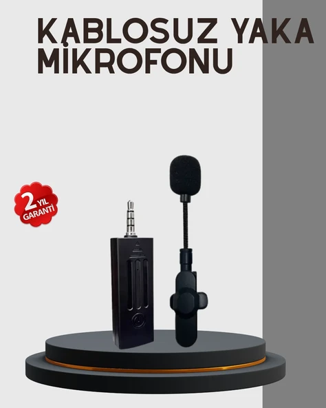 20 Metre Menzilli Kablosuz Yaka Mikrofonu Gürültü Engelleyici ürün görseli 1