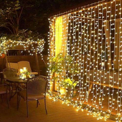 3x2m Perde LED - 8 Fonksiyonlu, Su Geçirmez İç Dış Mekan Teras Dekor Işıkları ürün görseli 1