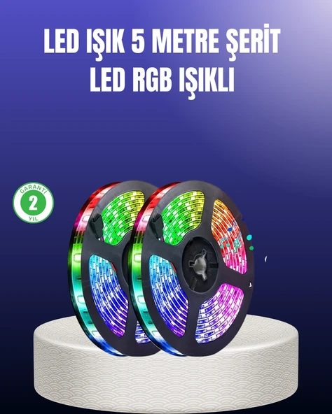 Enerji Tasarruflu Rgb Şerit Led 5 Metre ürün görseli 1