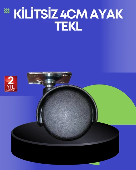 Sehpa Ve Ekipmanlar İçin 4 Cm Kilitsiz Ayak Tekli ürün görseli 1