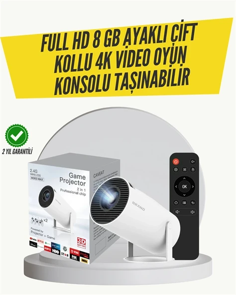 Kablosuz 4k Projeksiyon – Wi‑fi 6 & Bluetooth 5.0 İle Oyun Ve Uygulama Merkezli ürün görseli 1