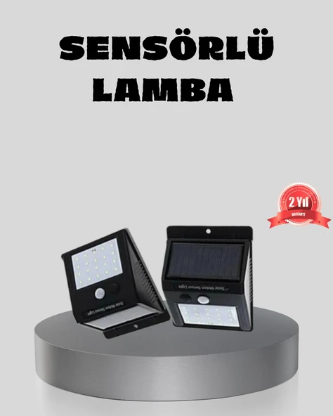 Güneş Enerjili Sensörlü Dış Mekan Duvar Lambası – 3 Modlu, 2200mah Pil, 120° Algılama ürün görseli 1