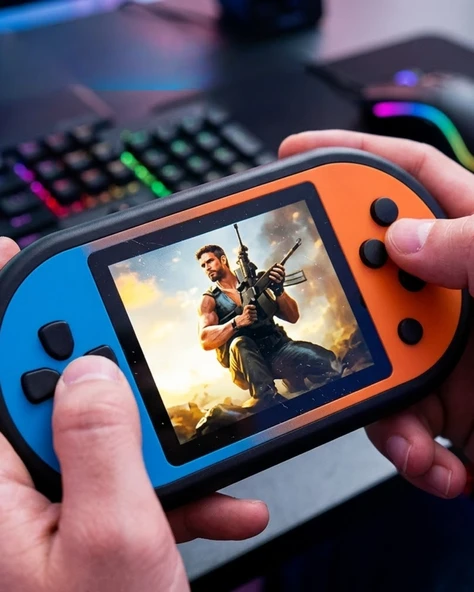 Mario Oyunlu Mini El Konsolu Yüksek Çözünürlüklü Retro Oyun Cihazı ürün görseli 1