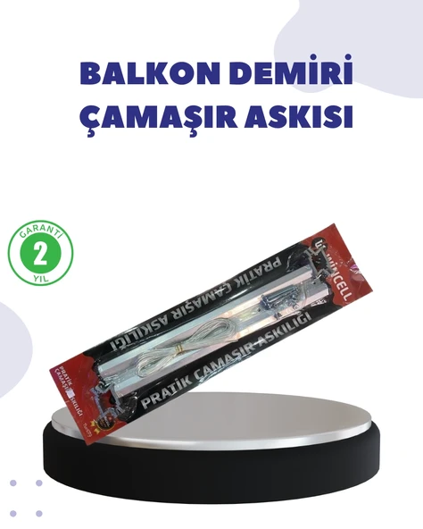 25x60 Balkon Askılığı Kare Demir Uyumlu Hava Dayanıklı Çamaşır Askısı ürün görseli 1