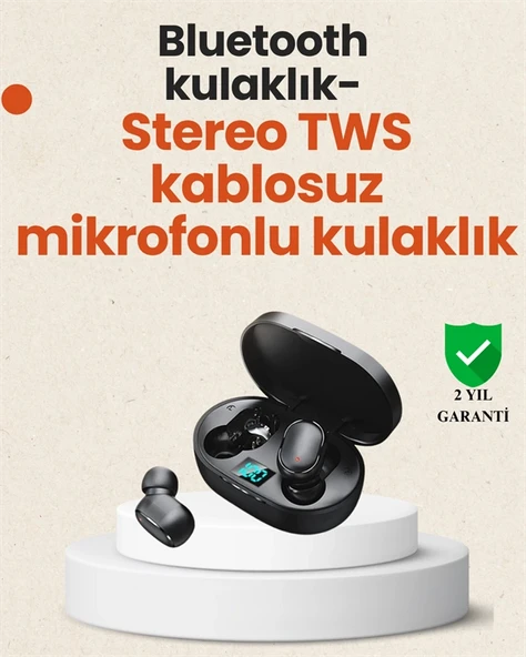 Tws Bluetooth Kulaklık Kulak İçi Kablosuz Dijital Göstergeli Çağrı Cevaplayabilen ürün görseli 1