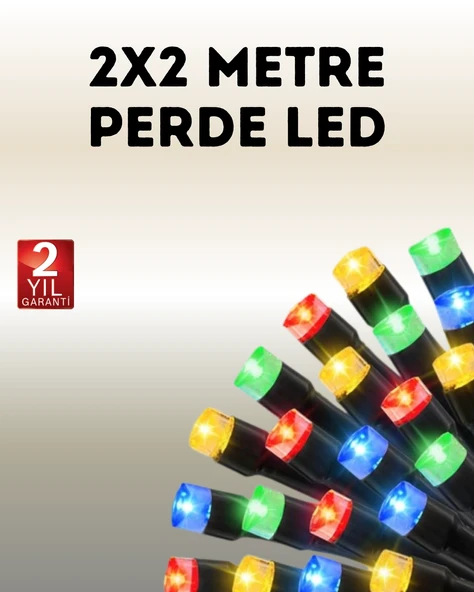 Taşınabilir Pil İle Çalışan Led Işık – 2x2 Metre Perde Modeli ürün görseli 1