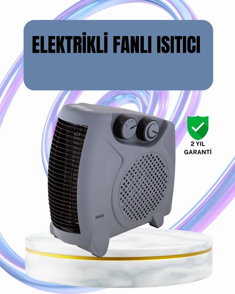 Fanlı Oda Isıtıcısı Termostat Kontrollü Soğuk Hava Üfleme Modu ürün görseli 1