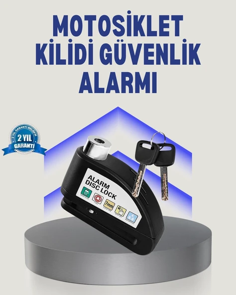 Disk Fren Kilidi Alarmlı Anti Hırsızlık Motosiklet Scooter Bisiklet ürün görseli 1