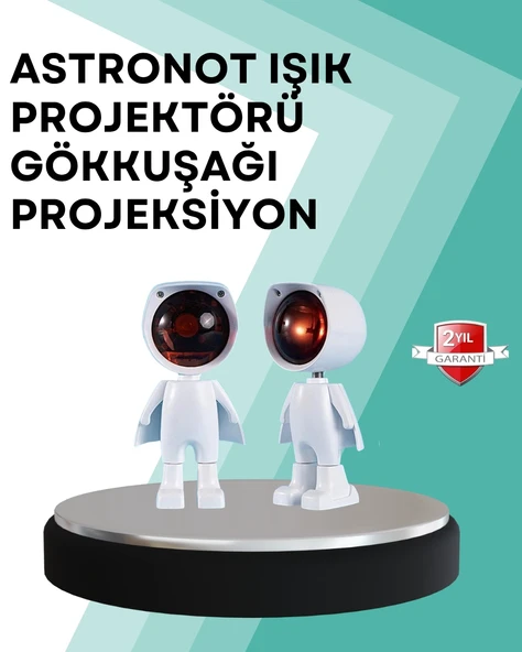 360° Ayarlanabilir Başlıklı Astronot Gece Lambası ürün görseli 1