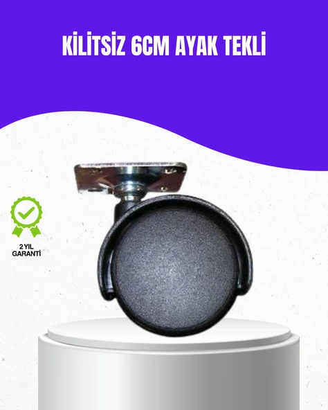 6 Cm Kilitsiz Masa Ayağı Tekli Döner Tekerlek ürün görseli 1