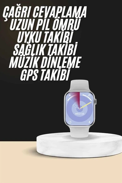 Akıllı Saat Kulaklık Hediyeli Uyku Ve Sağlık Takibi Yapabilen Uzun Ömürlü ürün görseli 1