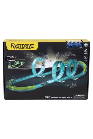 Fast Drive Yarış Seti - Karanlıkta Parlayan Arabalı ve Parkur Pistli ürün görseli 1