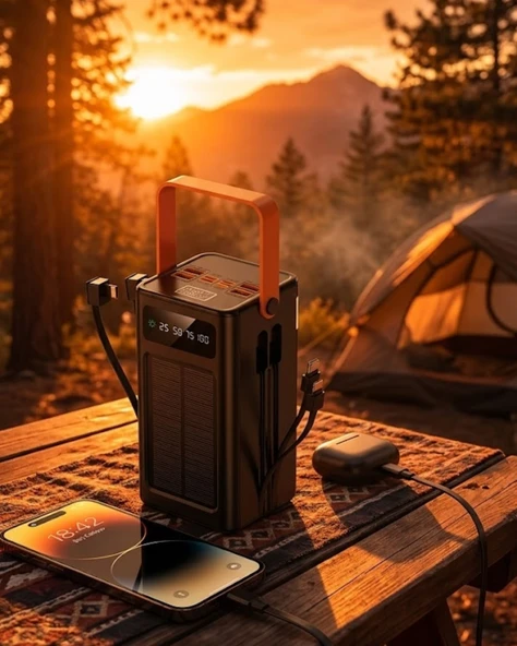 Çok Amaçlı Solar Powerbank Yüksek Kapasiteli Taşınabilir Şarj Cihazı 80.000 ürün görseli 1
