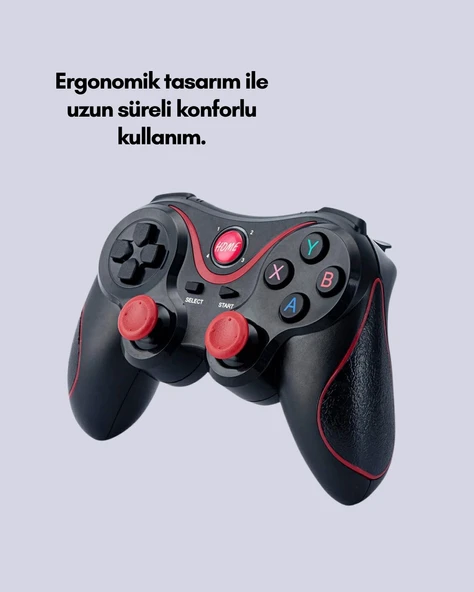Ergonomik Tasarımlı Kablosuz Bluetooth Gamepad Titreşimli - Resim 3