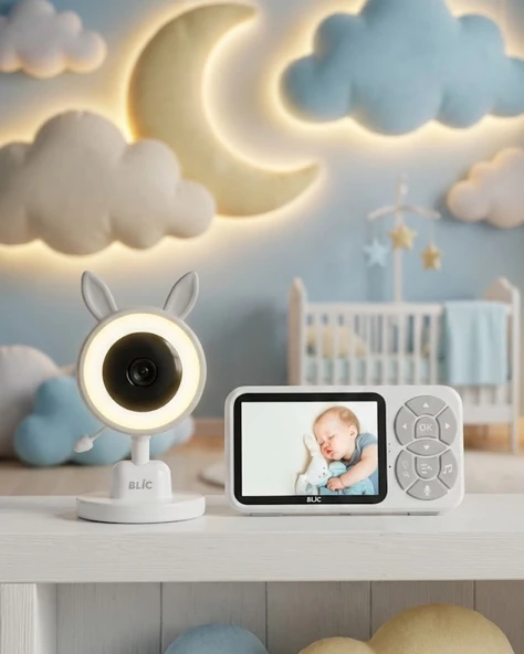 Lcd Ekranlı Bebek İzleme Kamerası Ninnili Gece Görüşlü Güvenlik Sistemi ürün görseli 1