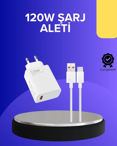 120 Watt Hızlı Şarj Adaptörü Samsung S20 S21 S22 S23 Uyumlu ürün görseli 1