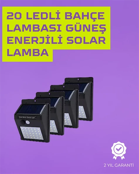 Güneş Enerjili Akıllı Duvar Lambası | Pır Sensörlü, Otomatik Aydınlatma, Dış Mekan İçin ürün görseli 1