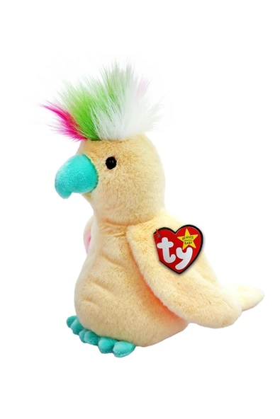 TY Beanie Babies Pompom Krem Kakadu 20 cm Peluş Oyuncak | Orijinal TY Kuş Peluş | Yumuşak & Renkli Koleksiyon Oyuncağı ürün görseli 1
